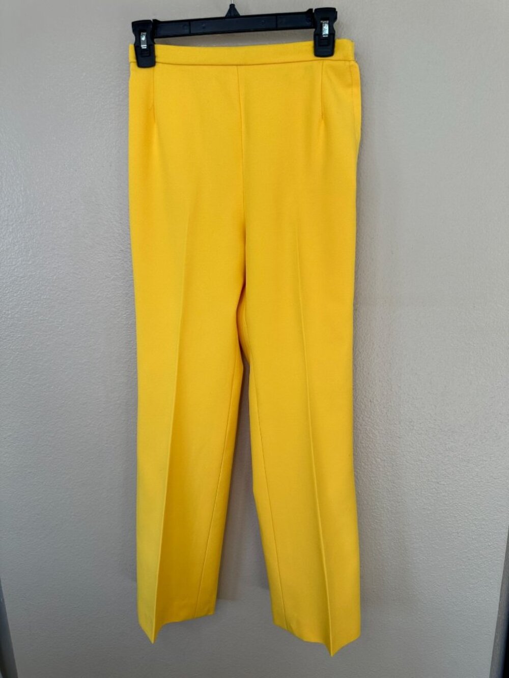 Vintage Dabney Lane Yellow High-Waisted Trousers  10 Zipper Straight Leg Fit Wom